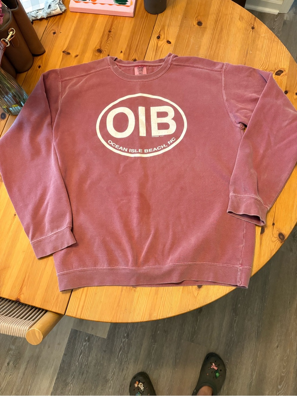 Comfort Colors OIB Logo Crewneck Sweatshirt in Dusty Rose